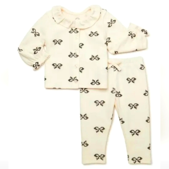 Wonder Nation Baby Girl Cardigan and Pants Outfit Set 2-Piece 0-3 Months - Picture 3 of 6